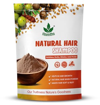 Havintha natural Haar shampoo mit amla, reetha, shikakai und methi dana (advanced shampoo) - 227g