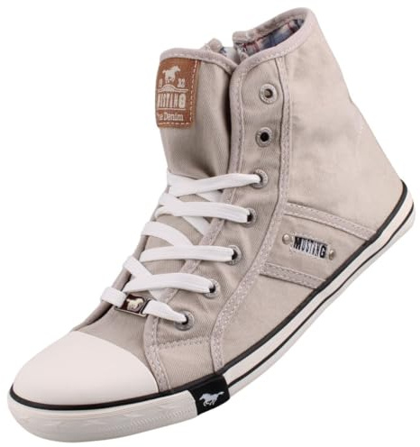 MUSTANG Damduk High Top sneakers, LJUSGRÅ, 38 EU