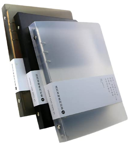 A5 A6 B5 Ringbucheinband für lose Blätter, 6 Ringe, 9-Ringe, PVC, nachfüllbar, Notizbuch, runder Ringbuchschutz (Innenpapier nicht im Lieferumfang enthalten), 3 Stück