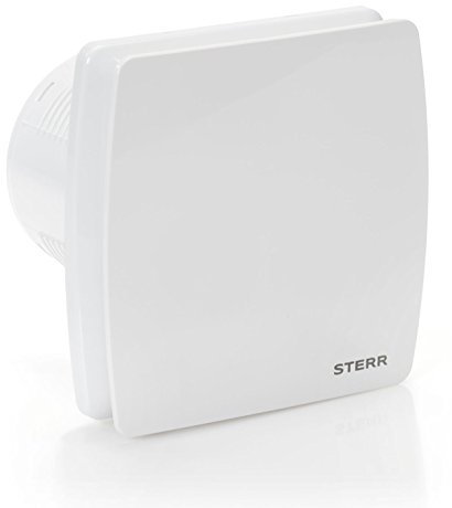 STERR - Ventilatore da bagno, 100 mm, con sensore di umidità, colore bianco, silenzioso, moderno, 100 mm