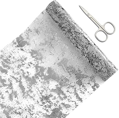 Tischläufer Silber, 28cm x 15m Tischband mit Beschicht in Glänzend Silber, Polyester Tischdeko Tischläufer Tischdecke für Hochzeit Party oder Festival Neujahr Ostern,Weihnachten