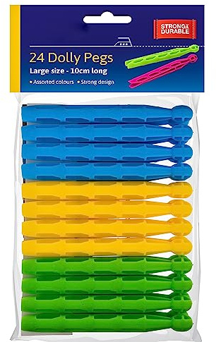 Zale Yardley Confezione da 24 mollette in plastica resistenti e riutilizzabili, mollette per bucato, per interni ed esterni, mollette per bucato, decorazioni e vestiti