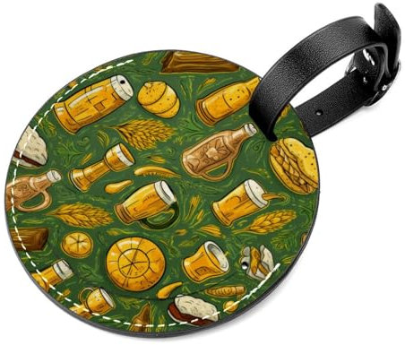 Gepäckanhänger,Gepäckanhänger für Koffer,Reiseanhänger für Gepäck,2-Pc,Bier-Essen-Cartoon-Tisch