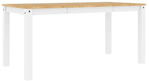 vidaXL Table à Manger Panama Blanc 160x80x75 cm Bois Massif de pin