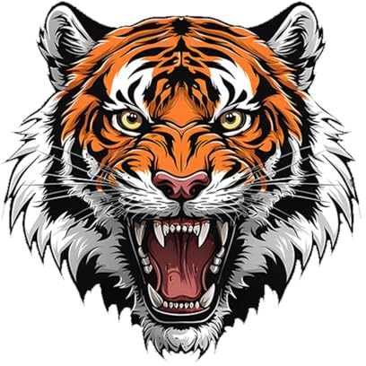 Teksome Autocollants décoratifs pour voiture – Autocollant de pare-chocs de voiture en forme de tête de tigre | Autocollant décoratif anti-rayures pour voiture – Accessoires de décoration extérieure