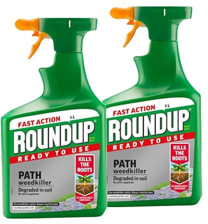 Garden Fast Action Weed Killer - Pack of 2 x 1L Ready To Use Path & Drive Concentrate Weedkiller Garden Sprayer Bundle with Topline Card. Weed Killer Extra Strong for Driveways, Paths