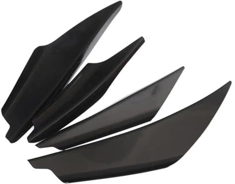 Frontlippe Frontspoiler Universal 4Pcs Auto Vorren Stoßfänger Spoiler Set Scratch Streifen Carbon Faser Auto Vorren Stoßfänger Körper Lip Canards Splitter Kits Spoiler Frontstoßstange(Schwarz)