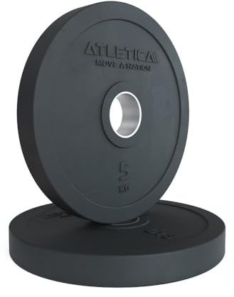 ATLETICA Rubber Plates Hantelscheiben, 50mm | Paar, Kleine Gewichtsschritte, Edelstahl Ring, Gummi-Material