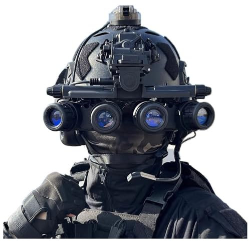 Fotrsta Taktischer Airsoft Helm Set, Militär-Stil SF PJ Vollgesichts Schutz CS-Spiele Helm Mit Vieräugiges Teleskop, Tactical Headset, Airsoft Maske Für Paintball CS Jagd BBS Spiel
