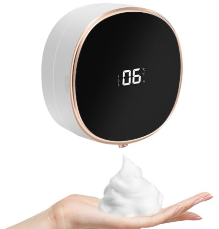 Dispenser Sapone Automatico, 280ML Distributore Sapone con Sensore Regolabile a 3 Velocità, Dosatore Sapone Schiuma da Parete per Bagno, Cucina, Casa, Ufficio