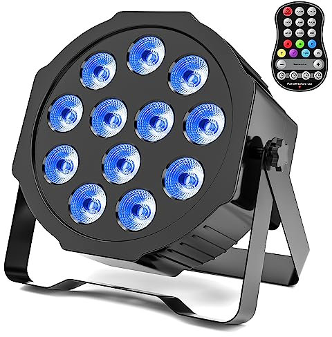 Erreyht RGBW Rechargeable LED Par Can Lights, 5500 mAh Battery Powered Stage Light with Remote Control and Timer, 8CH Uplights Outdoor for Wedding Bar DJ Show Disco Festival Party Event