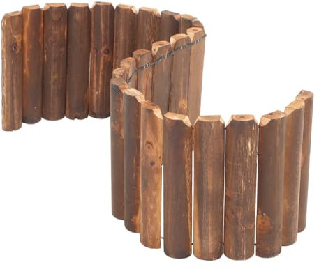 INOOMP Gartenzaun-paneele Aus Holz Rasenkante Dekorativer Zaun Karbonisiert Beständig Hofgrenze