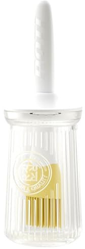 Botella de aceite de oliva con cepillo de aceite de silicona, botella de vidrio de aceite de oliva, dispensador de aceite de cocina, recipientes de aceite de cocina, botellas de aceite transparentes