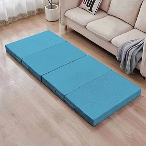 Colchón plegable portátil para camping, doble grosor, alivio de presión y apoyo para dormir, antideslizante, tapete de cama individual para furgoneta, viajes, cómodo y ligero