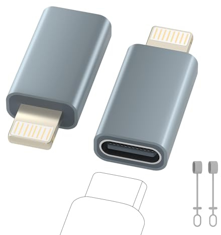 Zestiq Adattatore USB C a Lightning, 2 Pezzi Adattatore Lightning USB C, Adapter iPhone di Supporta la Ricarica/Sincronizzazione dei Dati per iPhone 14/13/12/11/iPad/Airpods, Non per Cuffie/Audio/OTG