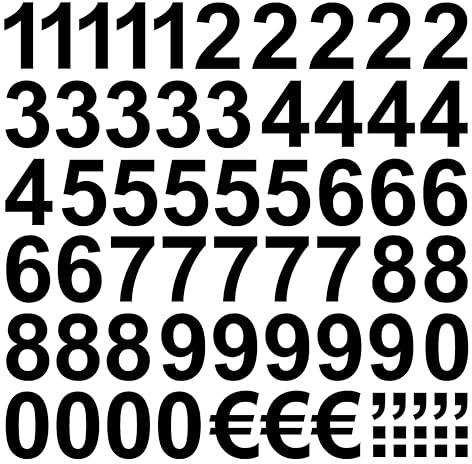 50 Klebezahlen Höhe 3cm schwarz matt aus Folie wetterfest selbstklebend Zahlen Aufkleber Sticker Klebezahl Zahl Nummern Nummerierung Preisauszeichnung Beschriftung Modellbau verzieren