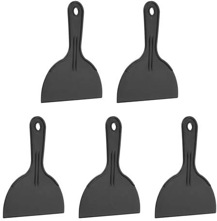 sourcing map 5 raschietti per stucco, larghezza 15,2 cm, in plastica flessibile, per stucco e vernice, per rivestire cartongesso, spalmare, pittura, graffio, nero