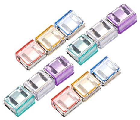 Folpus Set di 12 Clip per Pantaloni, Gancio per Orlo Regolabile, Anti-Trascinamento, Fermagli Nascosti in Metallo Senza Cucire e Buchi, Ideale per Fissare Pantaloni Larghi e Maniche, 2 x 2,5 Cm