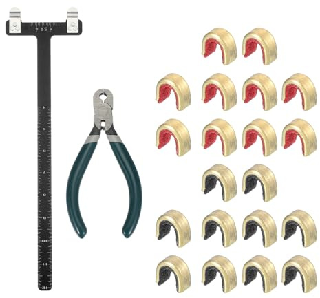 QUARKZMAN Bogenschießen Pfeilbogen Winkelmesser T-Form Lineal Nockpunkt Zange Set 33x9mm Bogen Seile Nock Kit Recurve Compound Bogensehne Bogenschießen Zubehör (Schwarz)