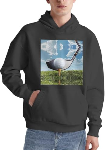 Alliya golfklubba herr pullover huvtröja vuxen bekväm långärmad vardaglig med ficka för daglig användning, Deep Heather, XL