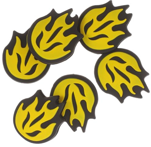 NAMOARLY Ammortizzatori Antivibrazione per Racchetta da Tennis in Silicone a Forma di Fuoco, Set da 6 Piccoli Smorzatori Decorativi Leggeri e Facili da Installare, Accessori Sportivi