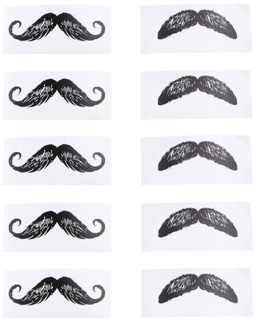 Bartaufkleber 30 Stück Schwarz, Klebeetiketten für Bartstyling | Adhesive Sticker, für Nasenhaare und Lippenbereich, Selbstgemacht und Dekoration