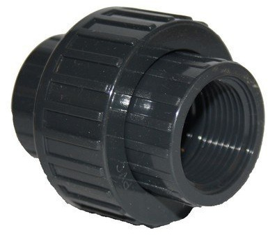 Liquipipe GmbH PVC Verschraubung Übergangsverschraubung IG 1 Grau Innengewinde x Innengewinde Verschraubung/Kupplung PVC-U