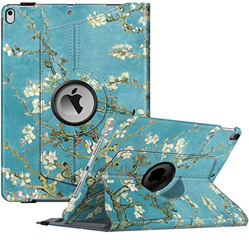 Fintie Hülle für iPad Air 10.5 2019 (3. Generation) / iPad Pro 10.5 2017, | Schutzhülle mit Stifthalter, 360 Grad drehbarem Ständer, Auto Schlaf/Wach Funktion, Blossom