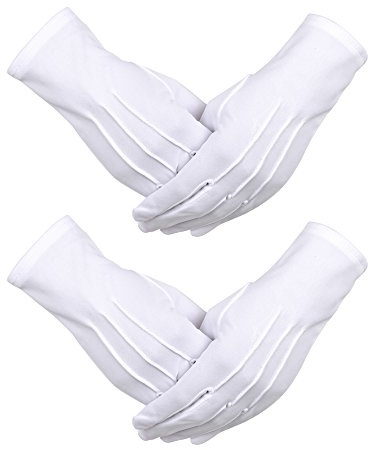 Sumind 2 Paar Nylon-Handschuhe für Polizei, formelle Smoking, Ehrengarde, Parade-Kostüm
