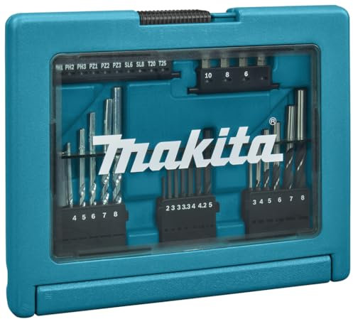 Makita® B-49389 Bit/Bohrerset Metallbohrer Holzbohrer Schraubendreher-Bit 33Stk.