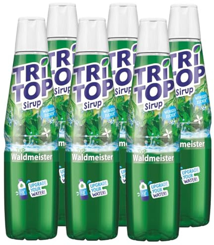 TRi TOP Getränkesirup Waldmeister 6 x 600ml | Sirup für Wassersprudler | 1 Flasche ergibt ca. 5 Liter Erfrischungsgetränk
