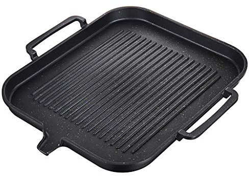 Tubayia Antihaft Bratpfanne Quadrat Grillpfanne BBQ Küche Grillplatte für Gasherd, Induktionsherd