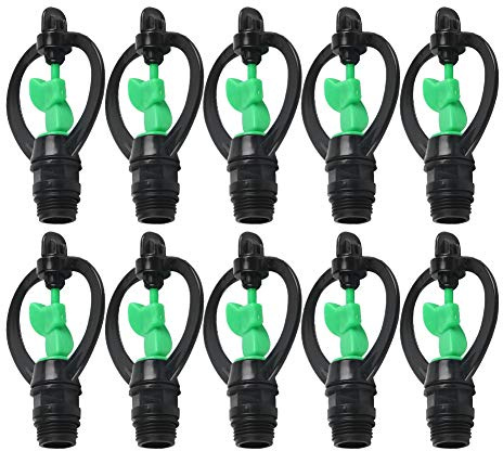 10 Stück Kunststoff Sprinklerdüse G1 / 2in Sprühsprinkler Schmetterlinge Regenförmige Düse für Lawn Garden Gewächshaus Landwirtschaftliche Bewässerung