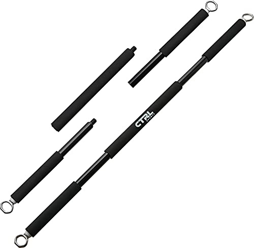Resistance Band Bar for Fitness Workout Bar for Exercise, Squat, Biceps, Triceps, Shoulders, Back Adjustable 3 Parts Bar for Resistance Bands Durable Portable Steel Pilates Resistance Bar