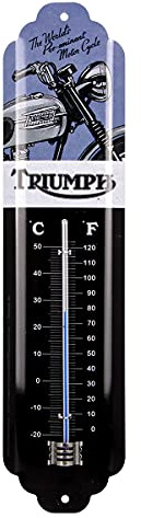 Nostalgic-Art Retro Thermometer, 7 x 28 cm, Triumph – Motorcycle blue – Geschenk-Idee für Biker, Original Lizenzprodukt (OLP), aus Metall, Vintage Design