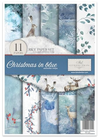 ITD Collection - Papier de riz créatif A4 Decoupage Rice Paper Sheet 29,7 x 21 cm Technique de découpage multicolore (RP025) - HS code 48021000