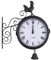 FIYSON Reloj de pared de doble cara, reloj de estación de tren de doble cara, impermeable, 30 x 37 x 9 cm, con diseño de hierro forjado, reloj de jardín retro para estación de tren, corredores o