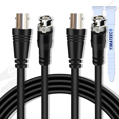 YIMATEECO Koaxialkabel RG59 BNC Verlängerungskabel 1M, BNC Stecker auf Buchse, CCTV Überwachungskamera Kamera Kable 23AWG 75Ohm für CCTV-System, Kamera (Schwarz, 2Stü, 1M Video Kabel)