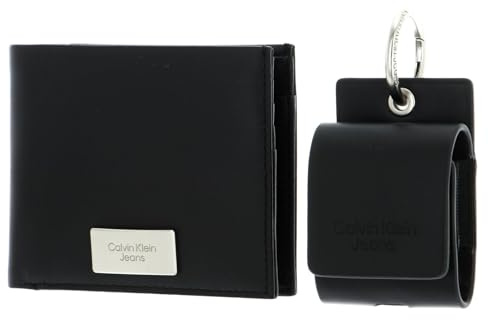 Calvin Klein Herren Geschenk-Set Gifting Bifold Portemonnaie & AirPods Hülle, Schwarz (Black), Onesize