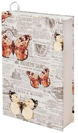 Dolyues Buchhülle mit Schmetterlings-Motiv, Hartschalen-Abdeckung für Taschenbuch, 22,9 x 27,9 cm, Lehrbuchhülle, dehnbar, wiederverwendbar, Schulbuchschutz für die meisten mittelgroßen