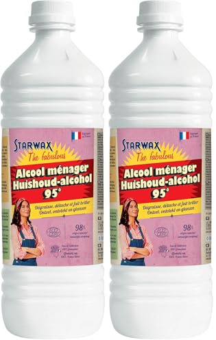 STARWAX FABULOUS Alcool Ménager 95° - 1L - Idéal pour Nettoyer, Dégraisser et Détacher (Lot de 2)