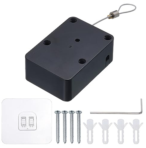 QUARKZMAN Pugno Libero Sensore Porta Chiudi Automatico Porta Chiudi Nero | ABS, Chiudi con Acciaio Filo, per Famiglia Porte, Armadio, Finestra 2000G