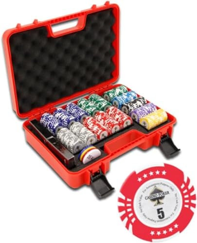 300-teiliges Poker-Set, professionelles Pokerchip-Set mit Tragetasche, Texas Holdem Pokerchips, Casino, Monopoly-Chips, Aufbewahrungsbox, tragbarer Token-Koffer ( Color : C , Size : $1$5$10$20$50$100$
