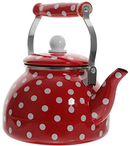 Emaille-Wasserkocher, Herd, Teekessel, Wasser, Milchwärmer, zum Übergießen, Teekanne, Herd, Wasserkanne, Kaffeekessel, Kaffeemaschine, Wasserkocher, Retro-Teekanne, kleine Teekanne mit Schwanenhals