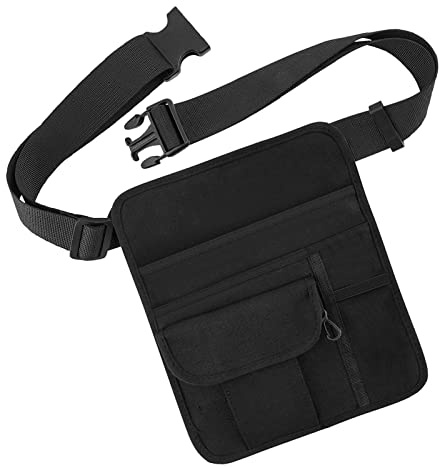 Bolsa de dinero para delantal de servidor, organizador de bolsillo de 5 bolsillos con cinturón ajustable, libro de cheques de invitados, tableta, dinero en efectivo, bolígrafo, perfecto para