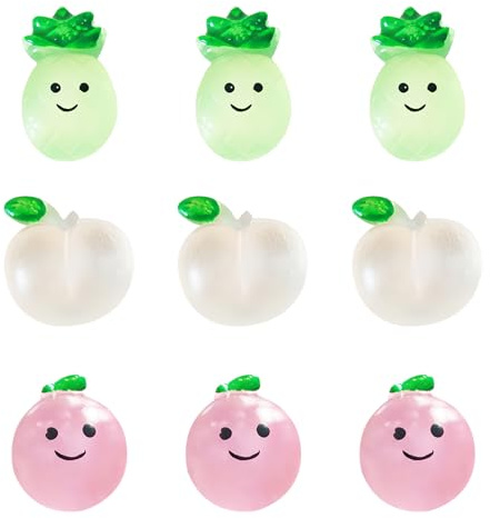9 Stück Mini Fruit Mochi Squishy Kawaii, Anti-Stress Fidget Toys, Mini Mochi Squishy Toys, Weiche Silikon Mitgebsel für Kindergeburtstag (Mädchen Jungen), Geschenkfüller für Ostern Party Tüten