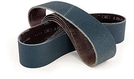 HBM 75 x 1180 mm k80 Zirkonium-Schleifband blau