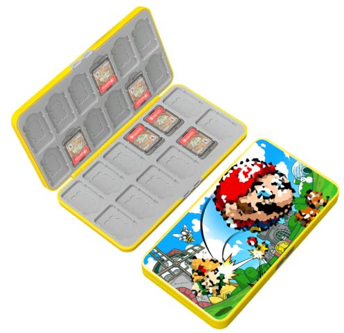 doepeBAE Switch Spiele Aufbewahrung, Spielehülle mit Magnetverschluss, Weiches Silikonfutter, 24 Game Card Slots und 24 Micro SD Karten, Kompakte Aufbewahrungstasche (A02)
