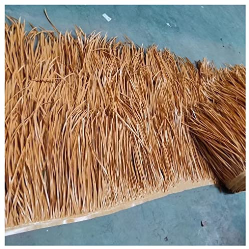 Synthetische Palmenstrohdachrolle, schwer entflammbar, tropischer Regenschirm, ideal für Tiki-Barhütten, Kunststoff, PE, Stroh, Dachziegel, Palme, Strohplatten, Retro-Farbe, Größe: 0,5 x 5 m