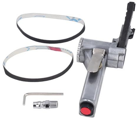 ZAWELIYO Druckluft-Bandschleifer, 1/4-Zoll-Einlass, Pneumatisches Werkzeug, Metallbearbeitung, Polierschleifer-Set, 10 Mm, für Metallbearbeitung, Schneiden, Polieren
